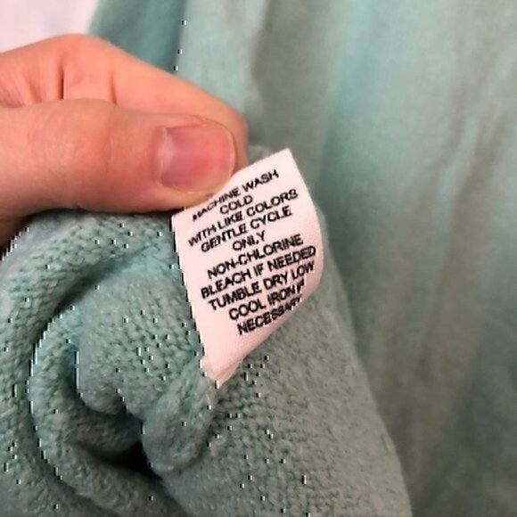 NEW NWT ADY P Pocket Roll Neck Tunic Mint Green Chunky Pullover Sweater Medium - Picture 9 of 10